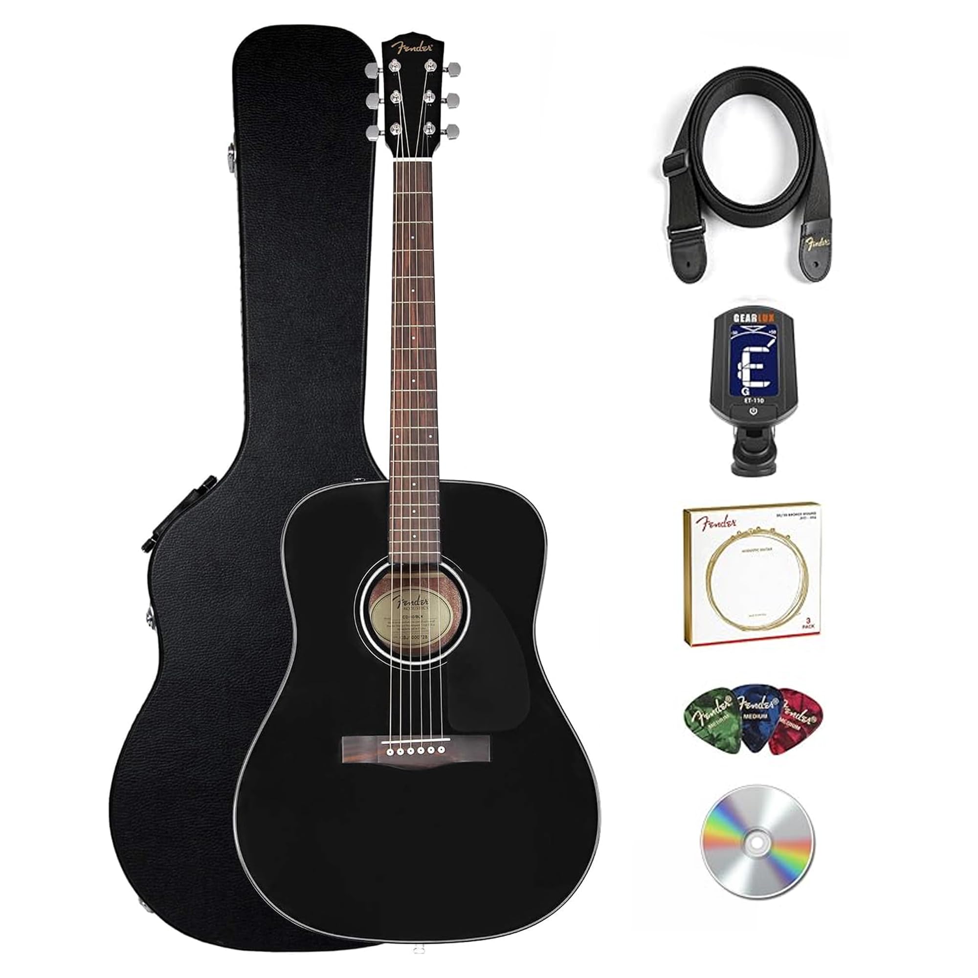 Amazon.com: Fender CD-60 Dreadnought Acoustic Guitar - Black